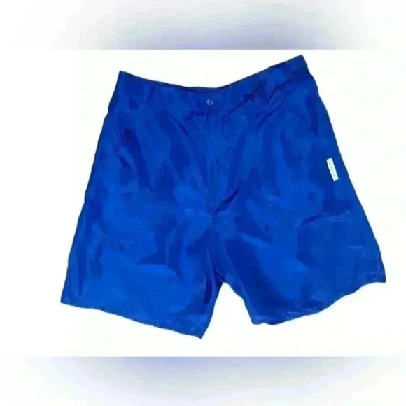 Givenchy Activewear Silk Womens Shorts Size L Large Blue Elastic Bend Back - Picture 2 of 6